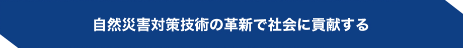 自然災害対策技術の革新で社会に貢献する